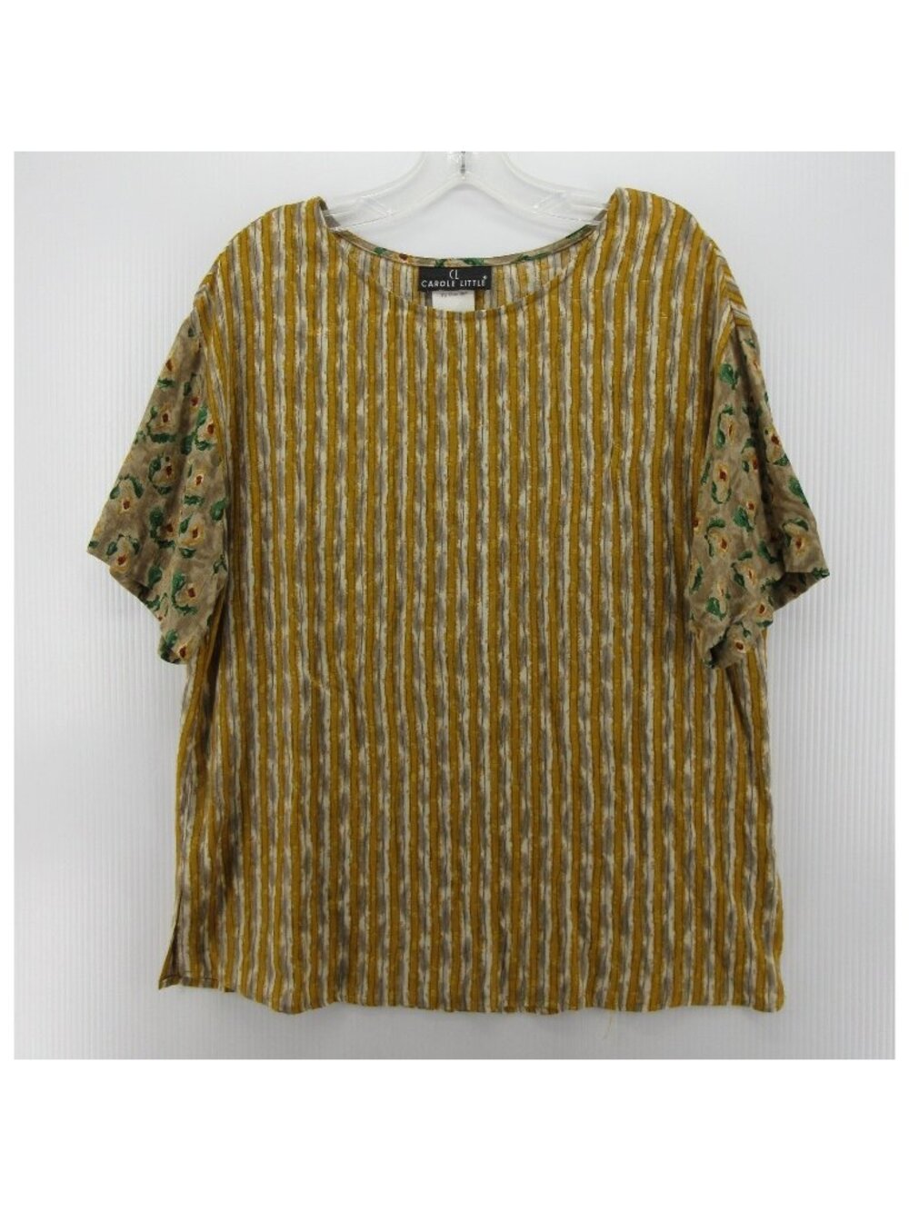 VINTAGE Carole Little Top 16 Blouse Striped Boho Pullover 90s USA